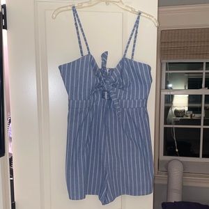 Urban Outfitters Blue and White Striped Romper